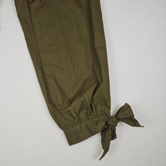 Happy X Nature Jumpsuit Jumper Green Romper Cottage Boho Ruffle Bow Womens 14 XL - Picture 13 of 16